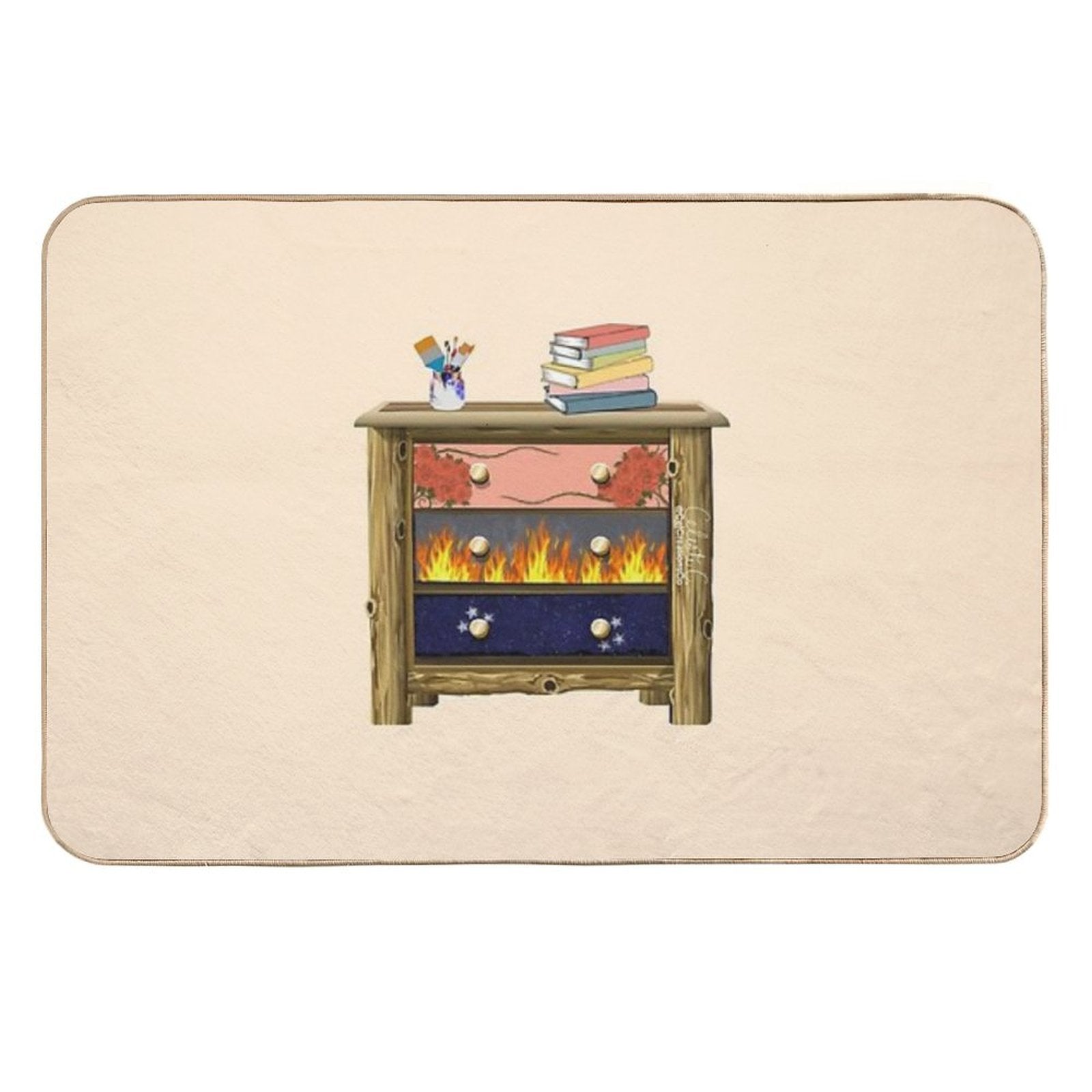 Feyre’s Painted Dresser  ACOTAR Dresser  Repositionable Bath Mat