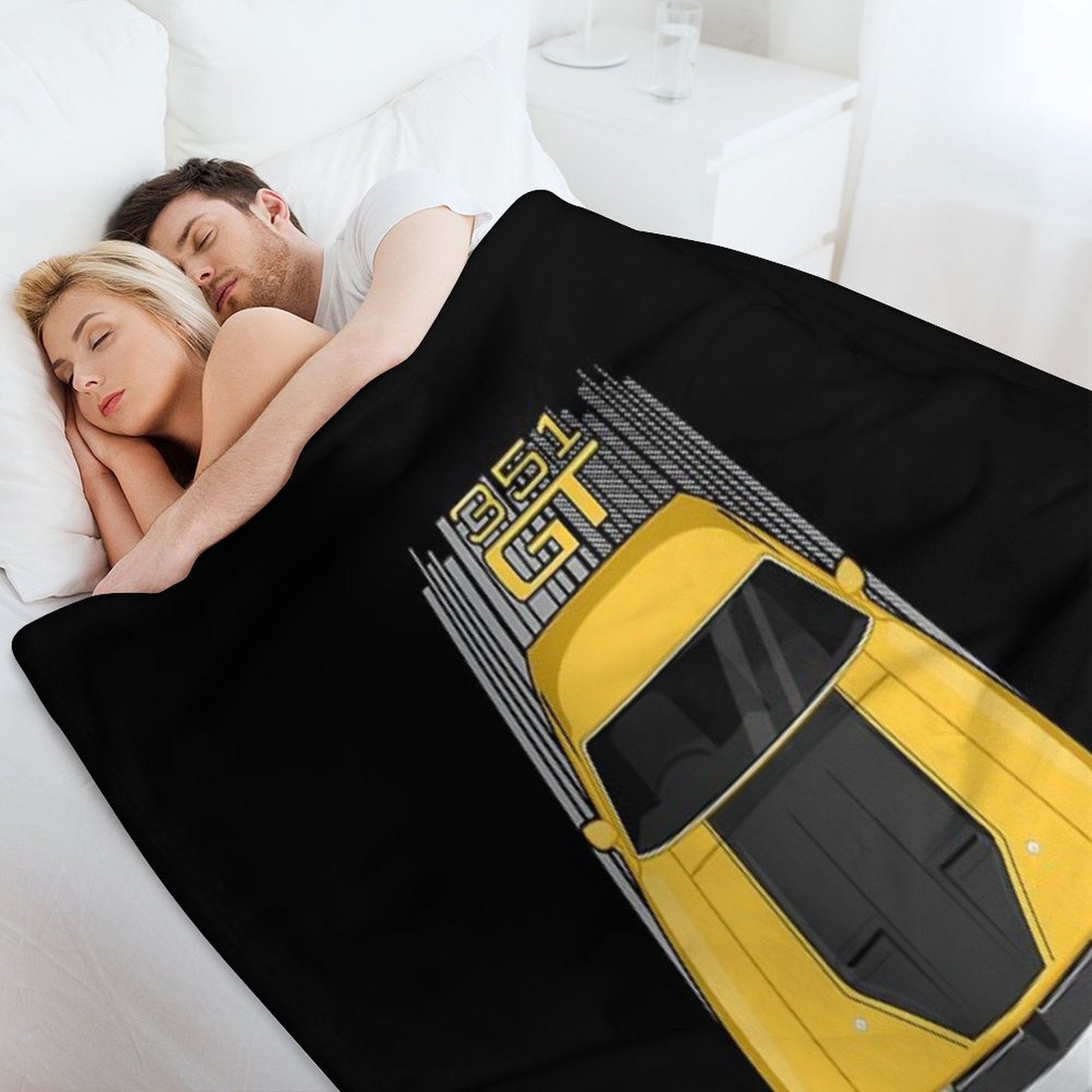 Ford Falcon XB GT 351 - Yellow Eco-conscious Throw Blanket