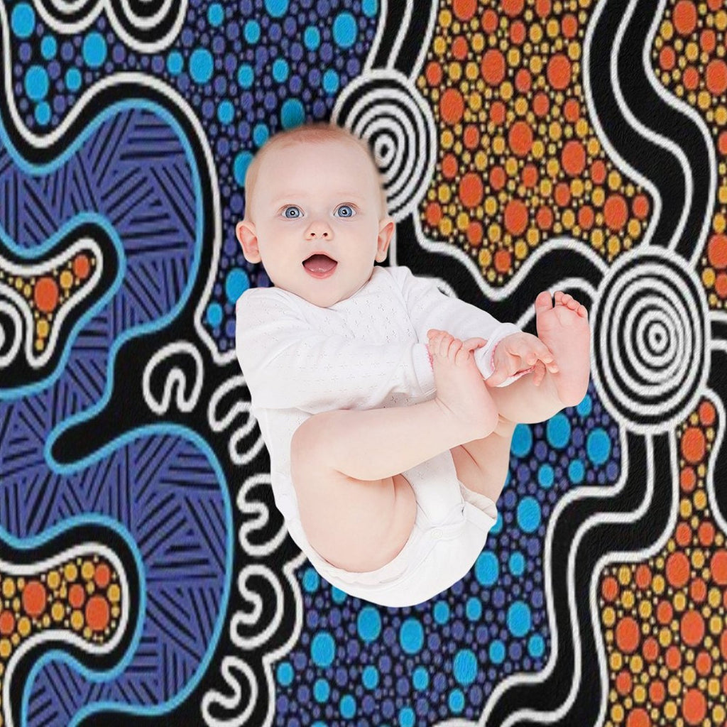 Authentic Aboriginal Art - Gift-ready Throw Blanket