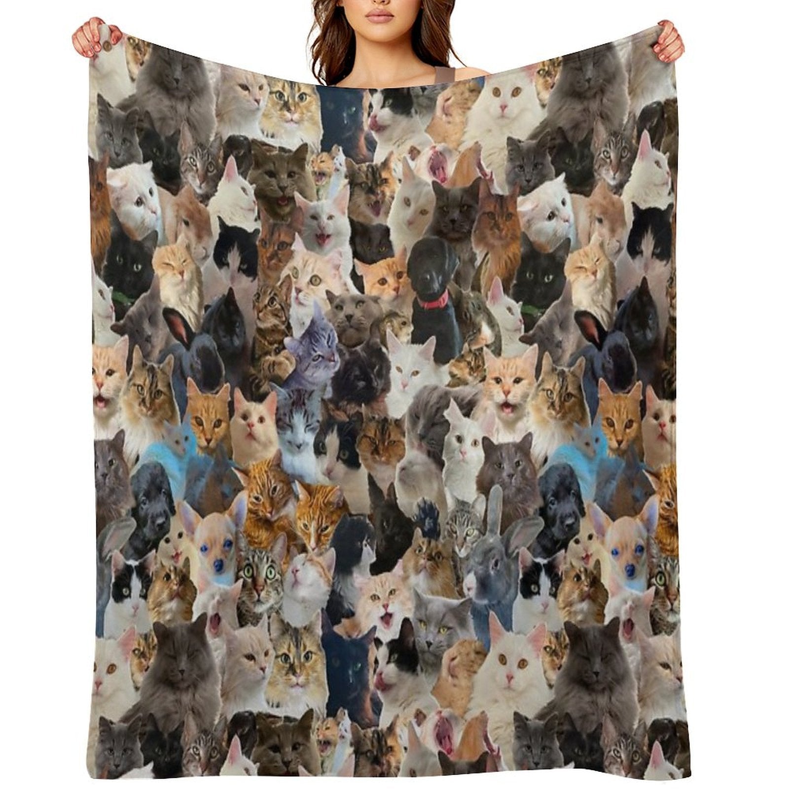 Maximalistic Animal Lover Pattern Premium Throw Blanket