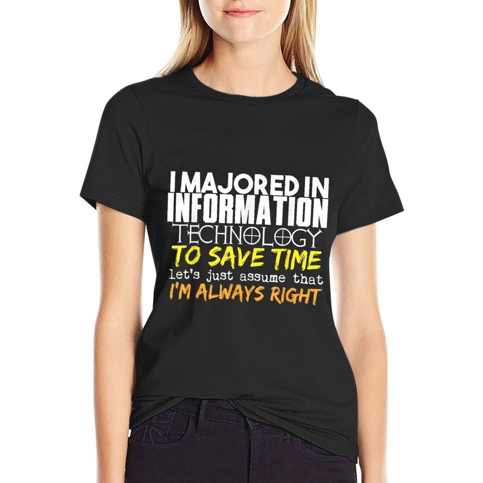Information Technology Major Gift for Back to School Gift  Tagless Design T-Shirt