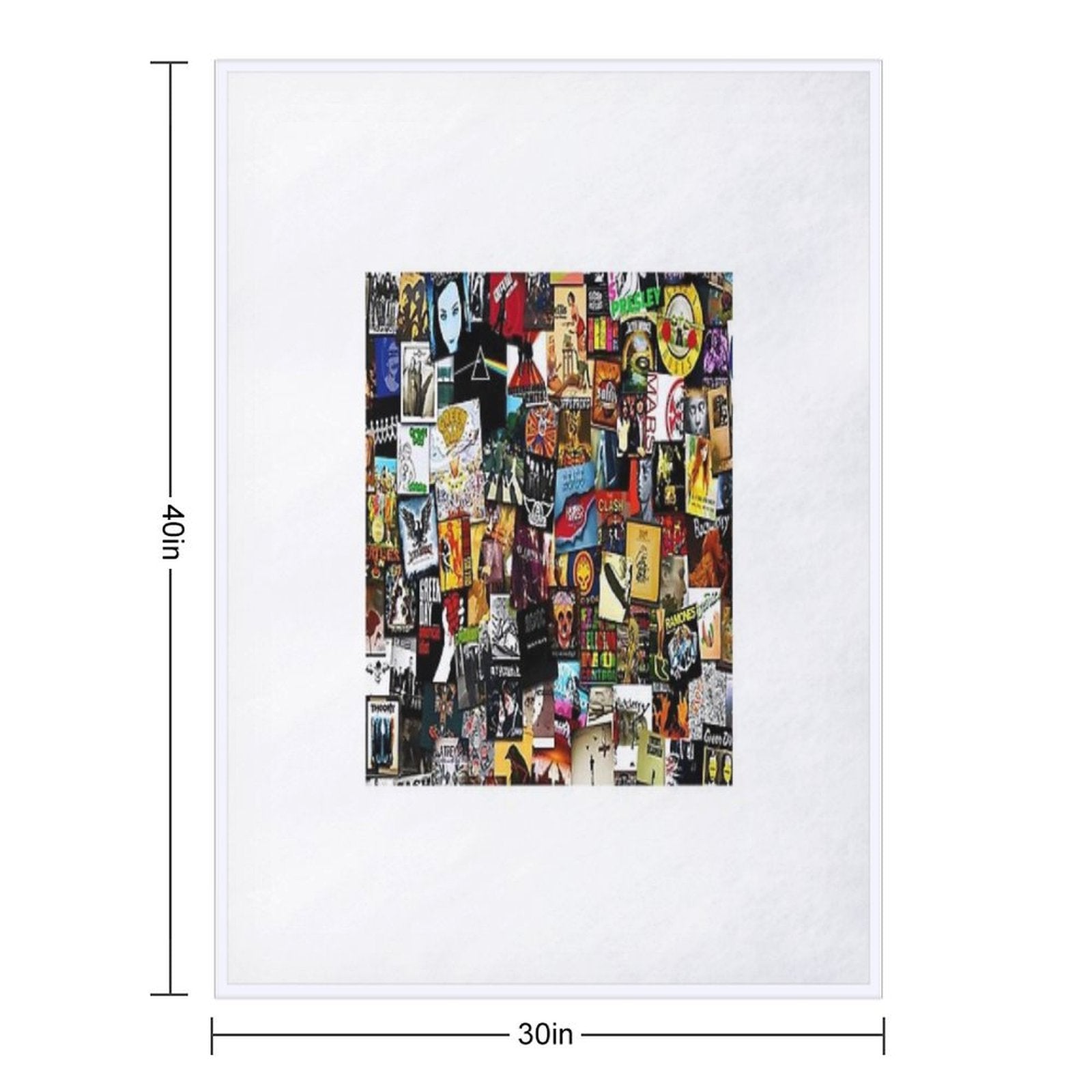 Album Collage Music Rock Versatility Throw Blanket