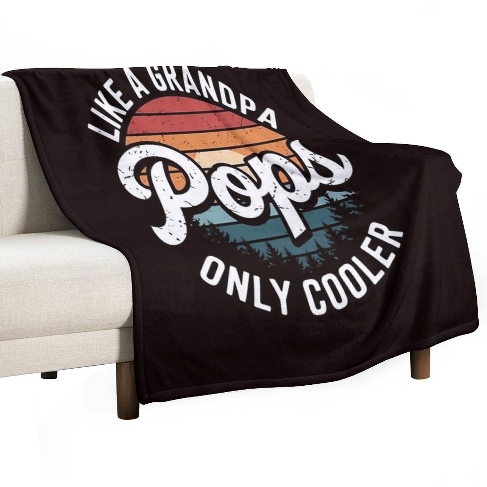 Pops Like A Grandpa Only Cooler Retro Gift Pops Dad Grandpa Comfort Throw Blanket