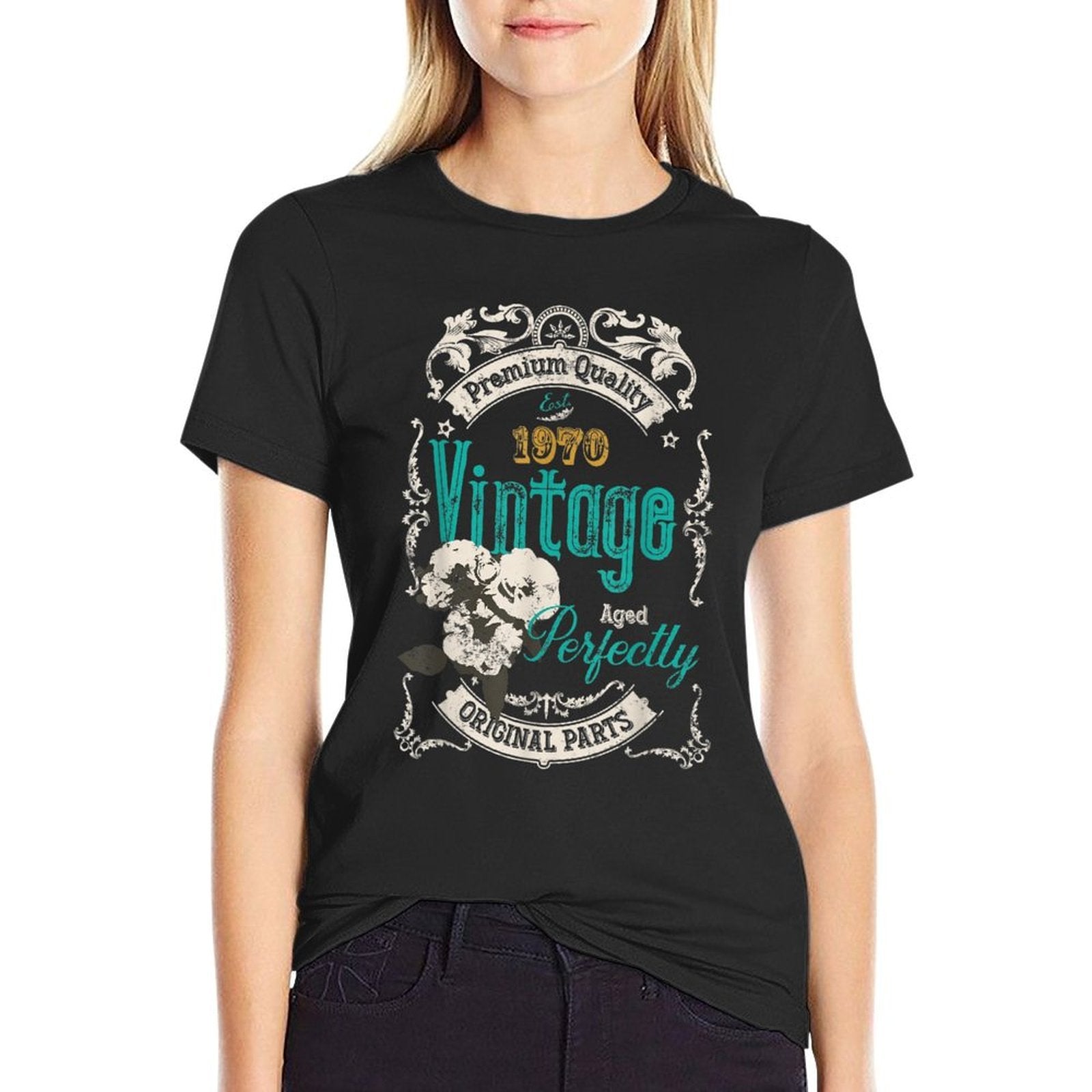 Vintage 1970 50th Birthday Original Parts Aged Perfectly  High-quality Stitching T-Shirt