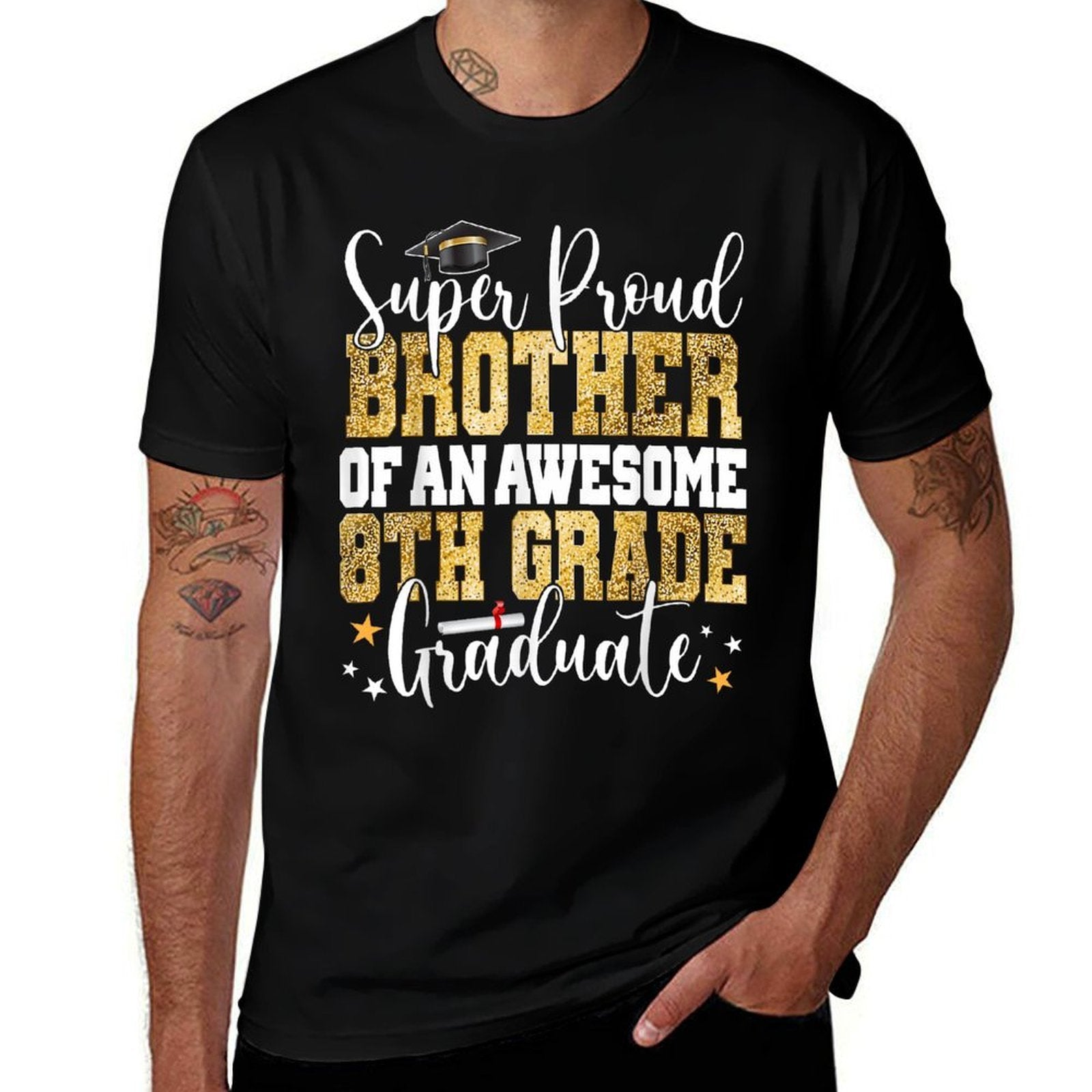 Super Proud BROTHER of An Awesome 8th Grade Graduate 2023  Tagless Design T-Shirt