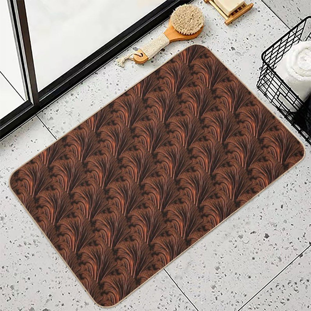 Copper Ostrich Feathers Collection  Pet-Safe Bath Mat