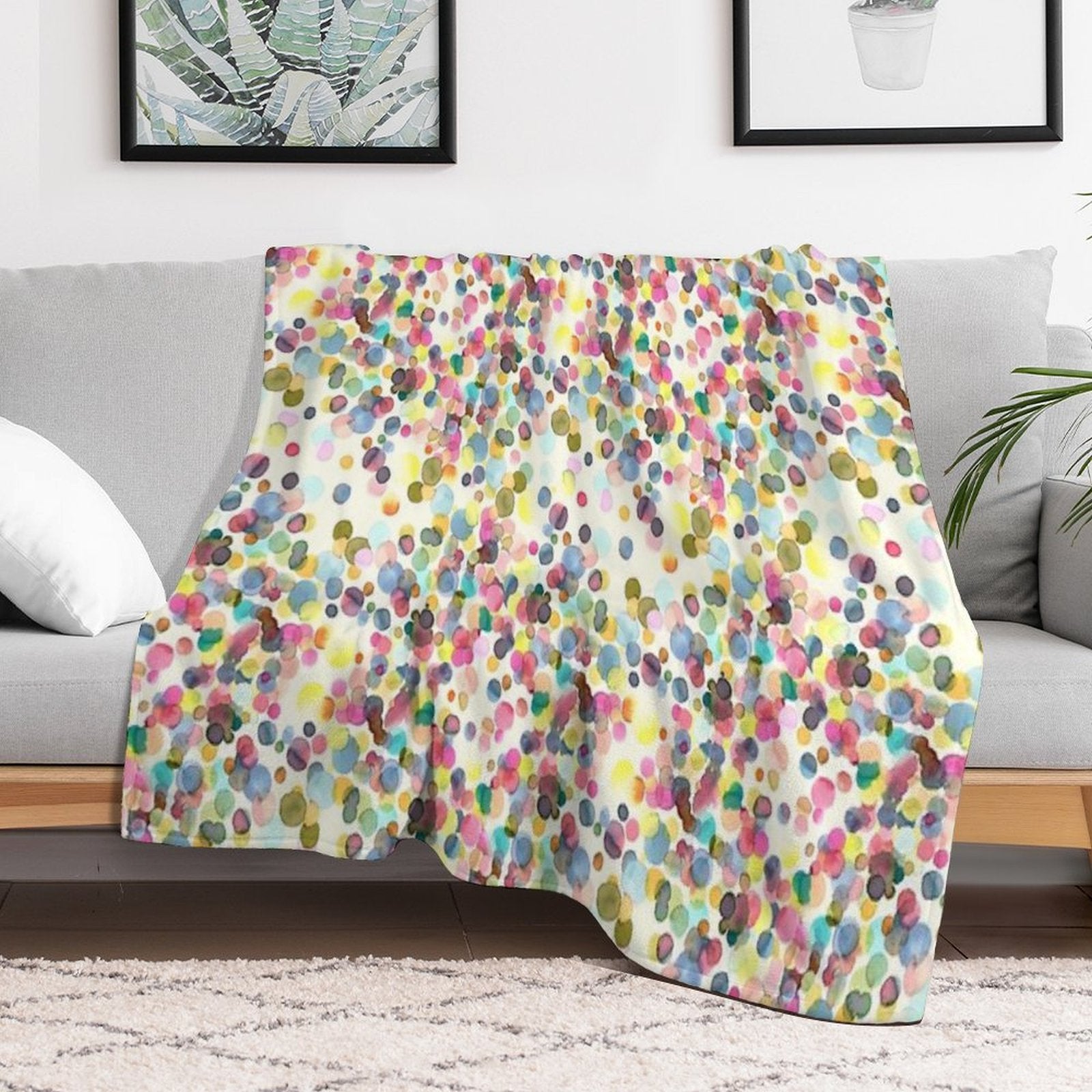 Color Drops Wrinkle-free Throw Blanket
