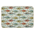 Retro Color Block Fish  Long-Lasting Bath Mat