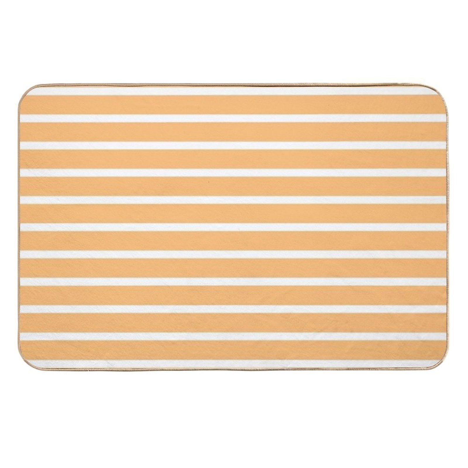 Apricot Orange And White Horizontal Stripes  Versatile Bath Mat