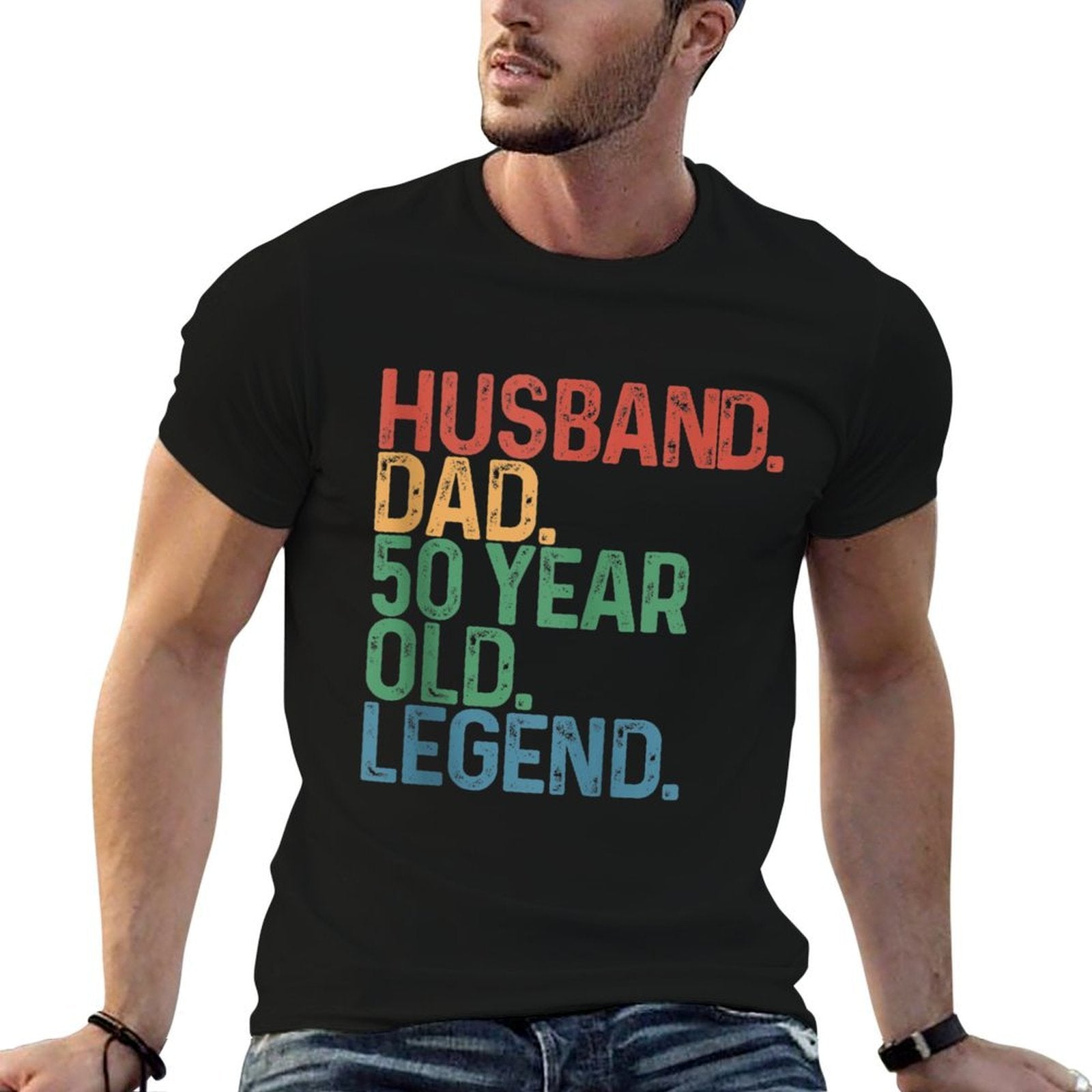 50th Birthday Decoration Gift Husband Vintage Dad 1973 Funny  Trendy Pattern T-Shirt