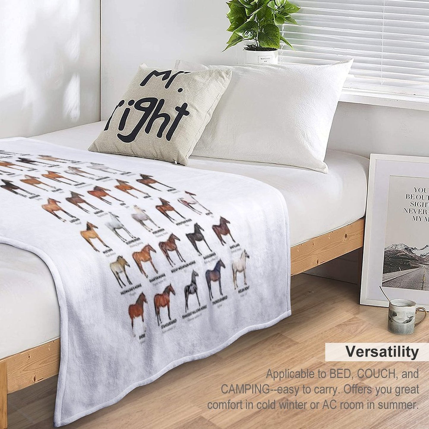 Horse Breeds Of The World Multi-functional Throw Blanket
