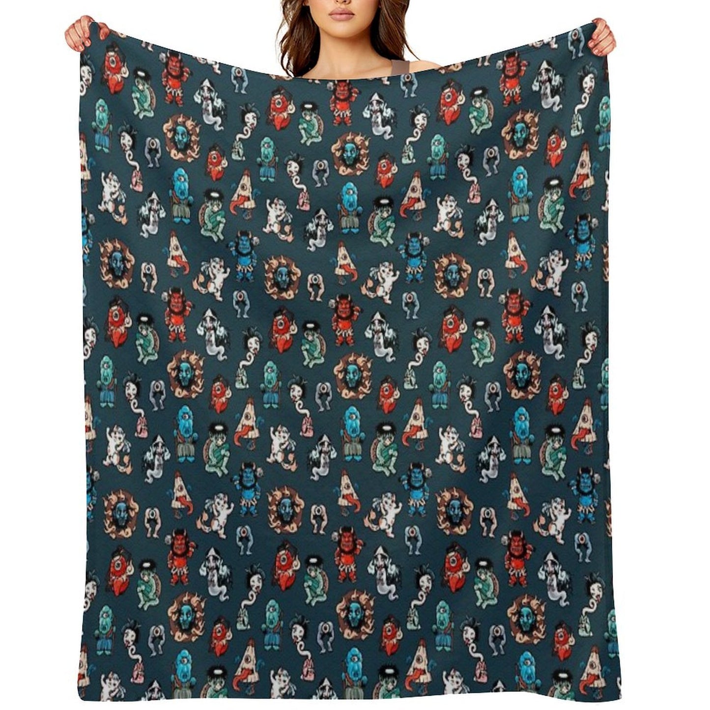 Yokai Travel-friendly Throw Blanket