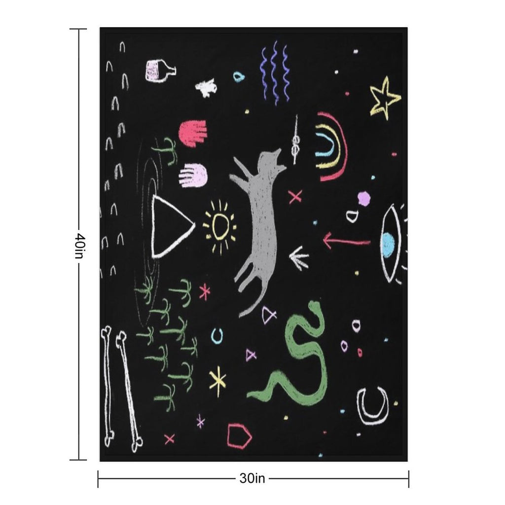 Chalk Board Dream Scape All-season Throw Blanket