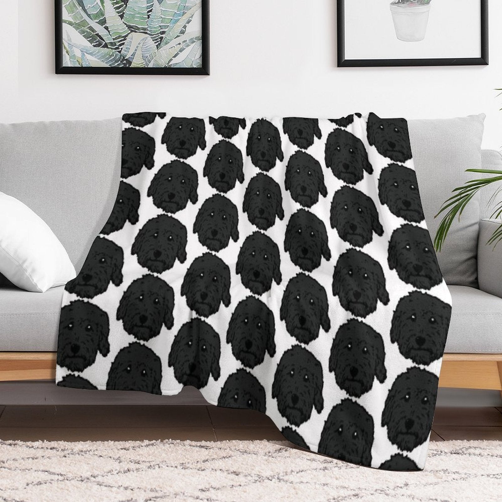 Charcoal Poodle - Dark Gray Goldendoodle! Black Labradoodle! Adorable Doodle Teddy Bear Dog - in Chocolate Brown, Dark Brown Dog All-season Throw Blanket