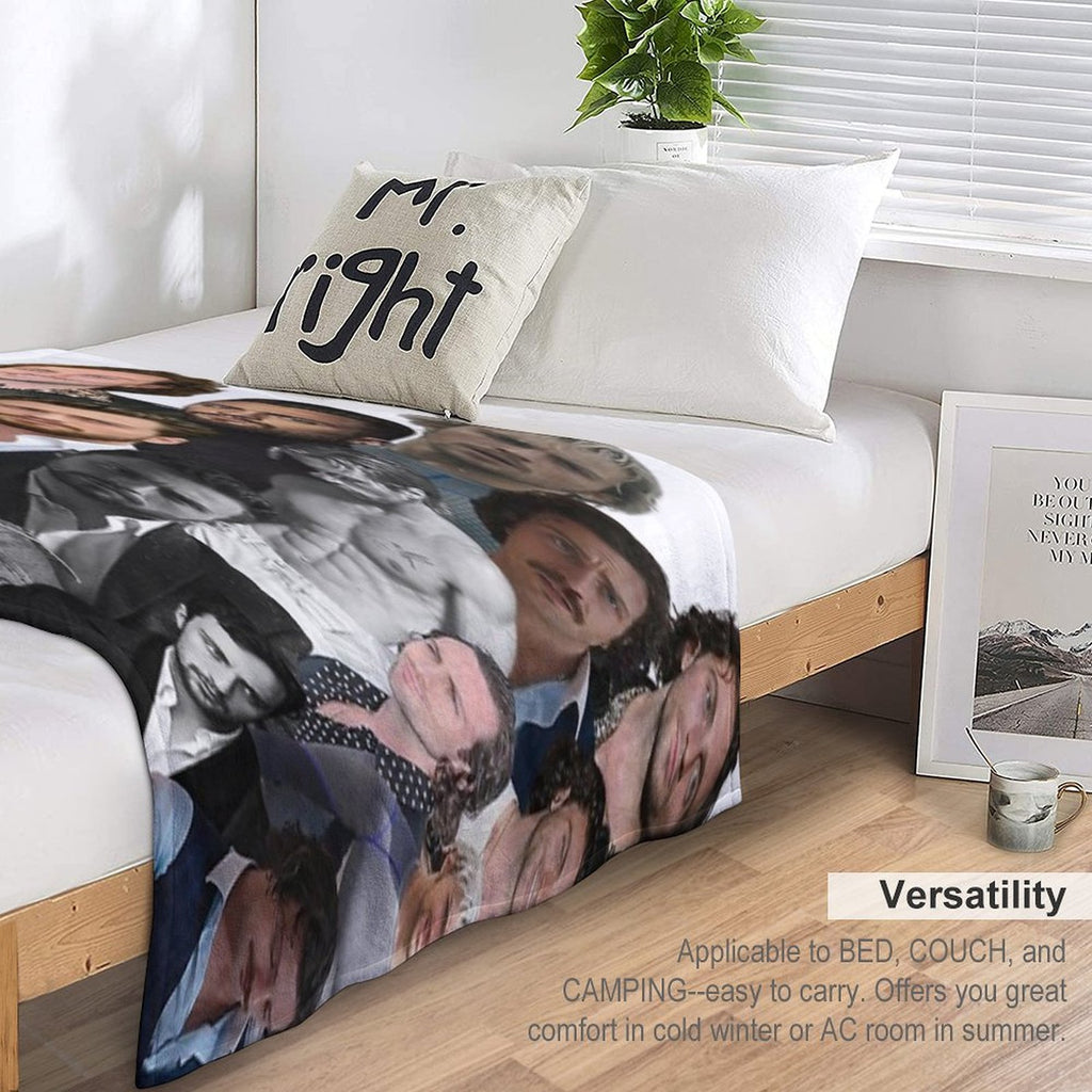 Aaron-taylor Johnson Photo Collage Machine-washable Throw Blanket