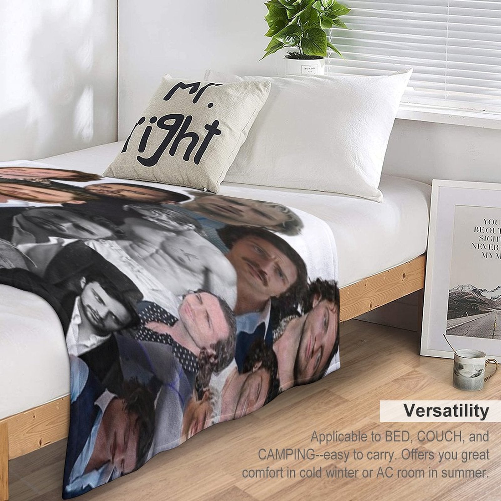 Aaron-taylor Johnson Photo Collage Machine-washable Throw Blanket