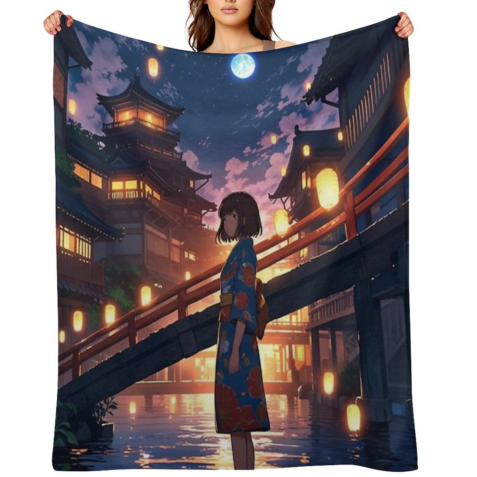 Spirited Away Night Scene All-season Throw Blanket