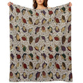 Rustic Quail (Now With More Quail!) Durable Throw Blanket
