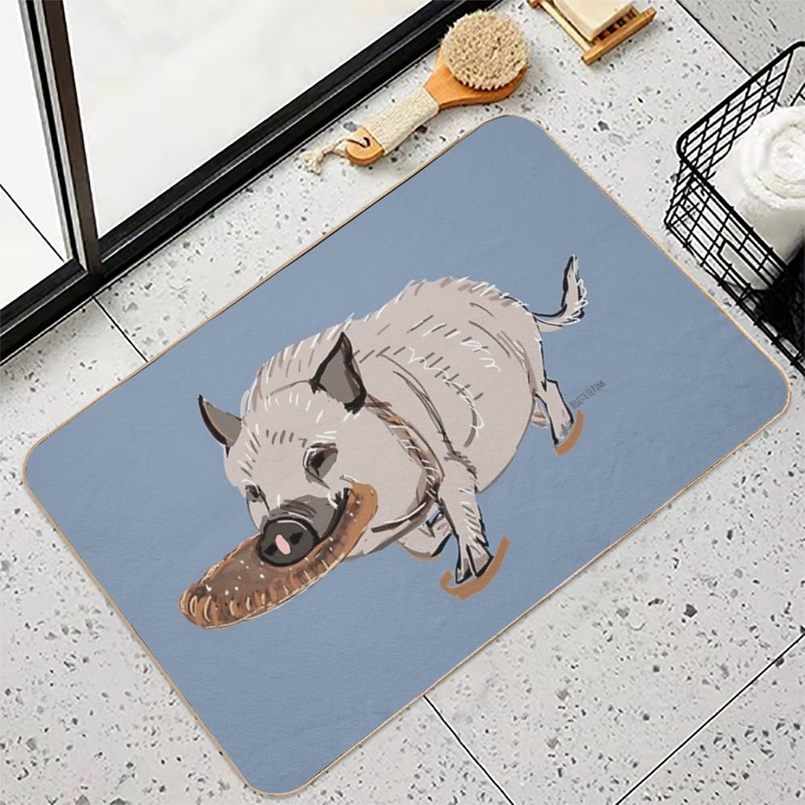 Sulo The Mini Pig  Dirt-Trapping Bath Mat