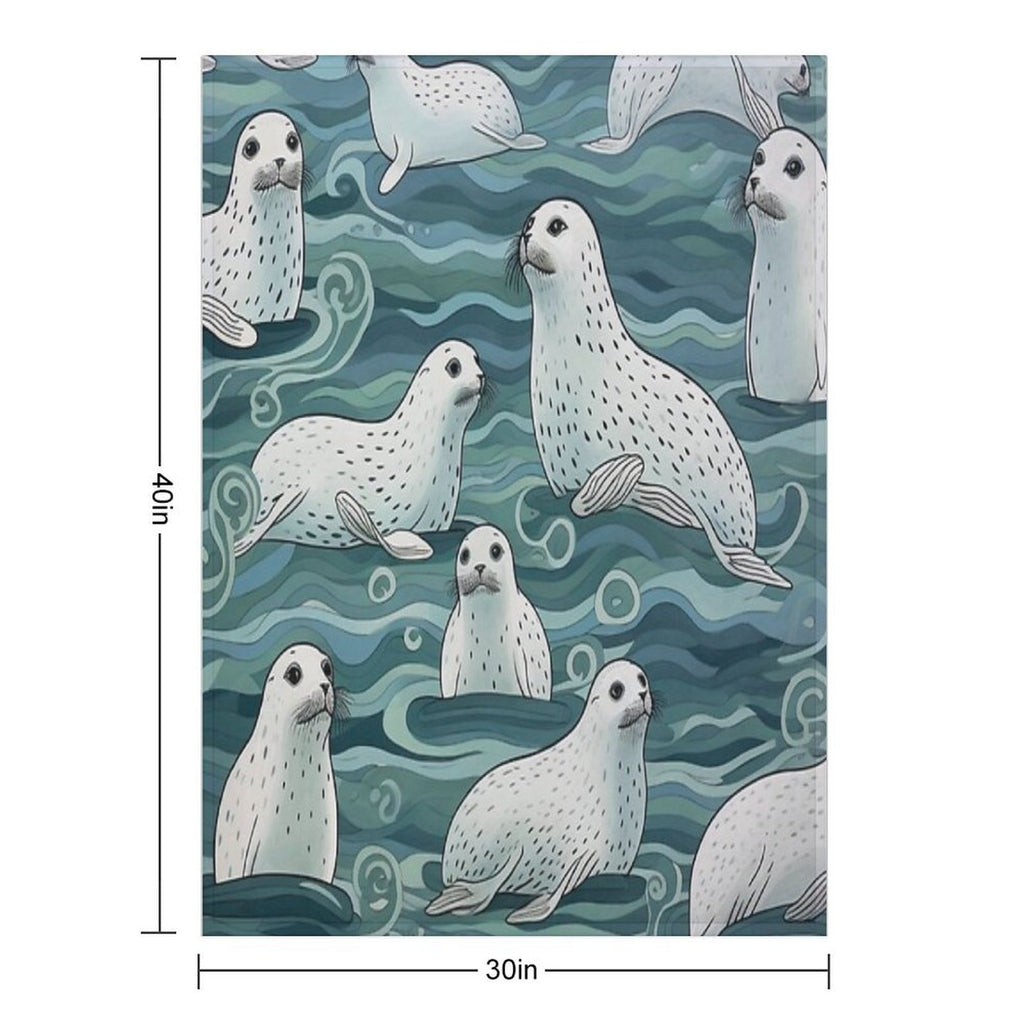 Harbor Seals Wrinkle-free Throw Blanket