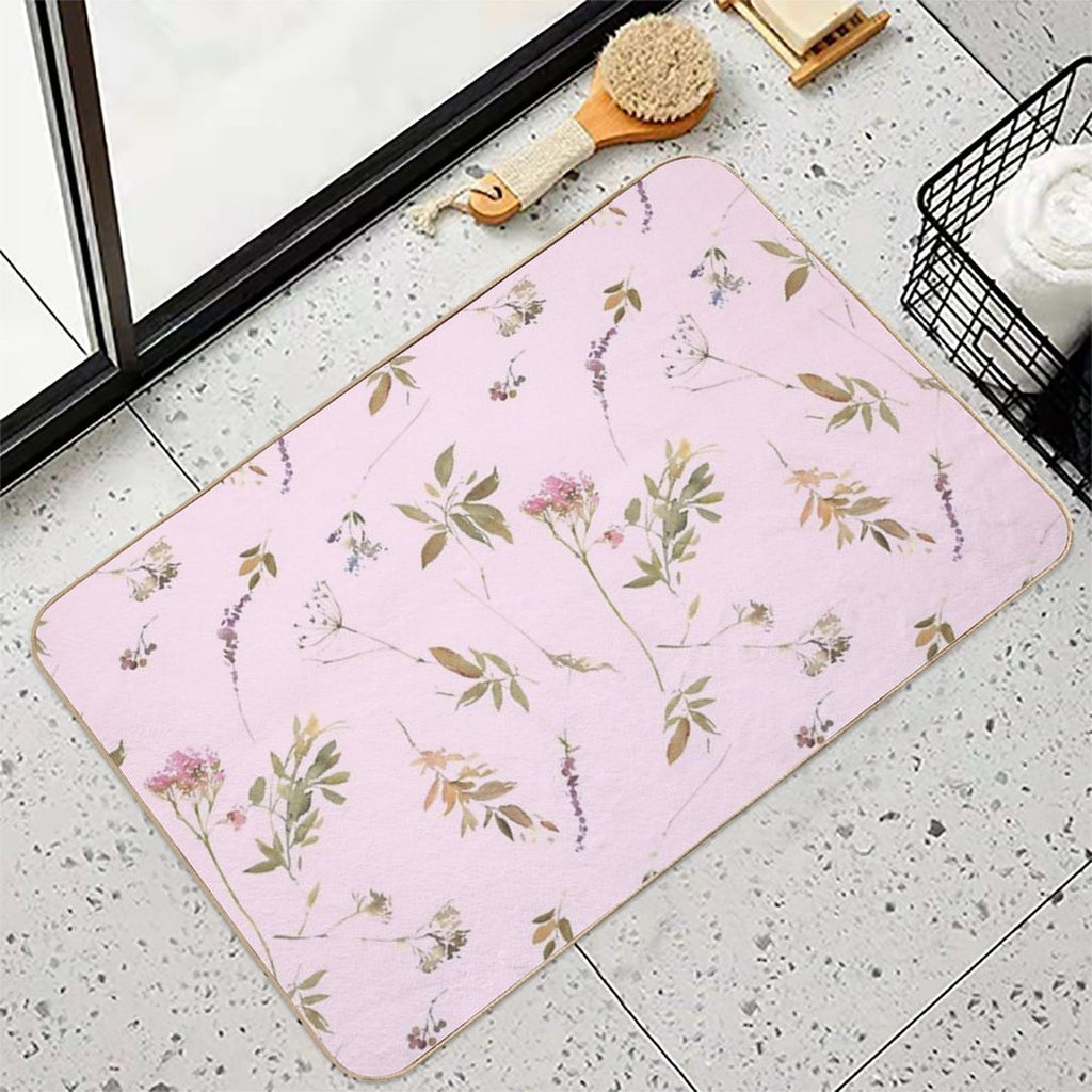 Happy Birthday Mom Pink Flowers  Long-Lasting Bath Mat