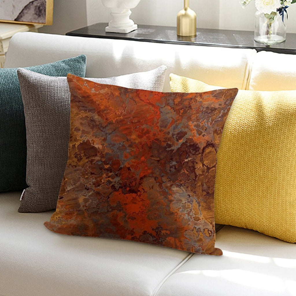 Gold And Rust Soft Luxury Feel Throw Pillow