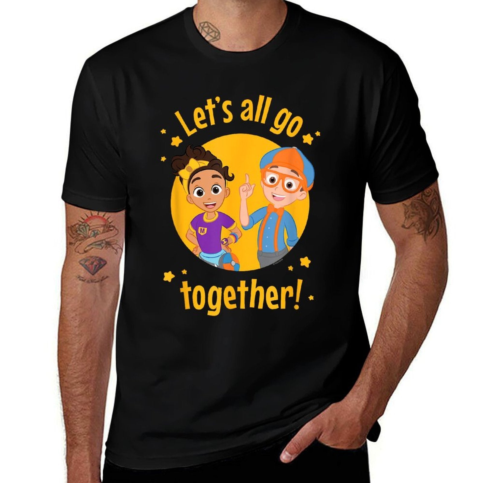 Blippi Let's All Go Together  Slim-fit Cut T-Shirt