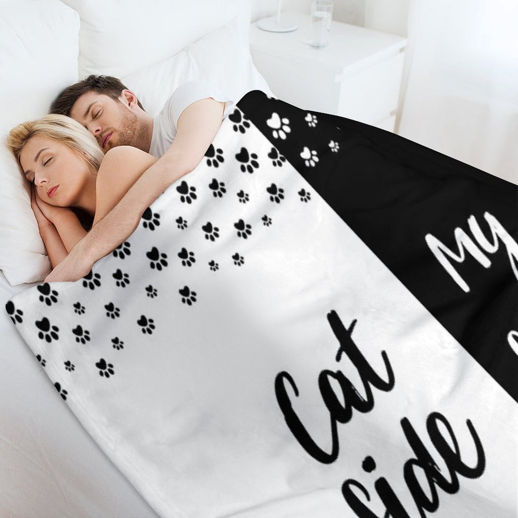 Cat Side My Side Funny Cat Owner Bedding Multi-functional Throw Blanket