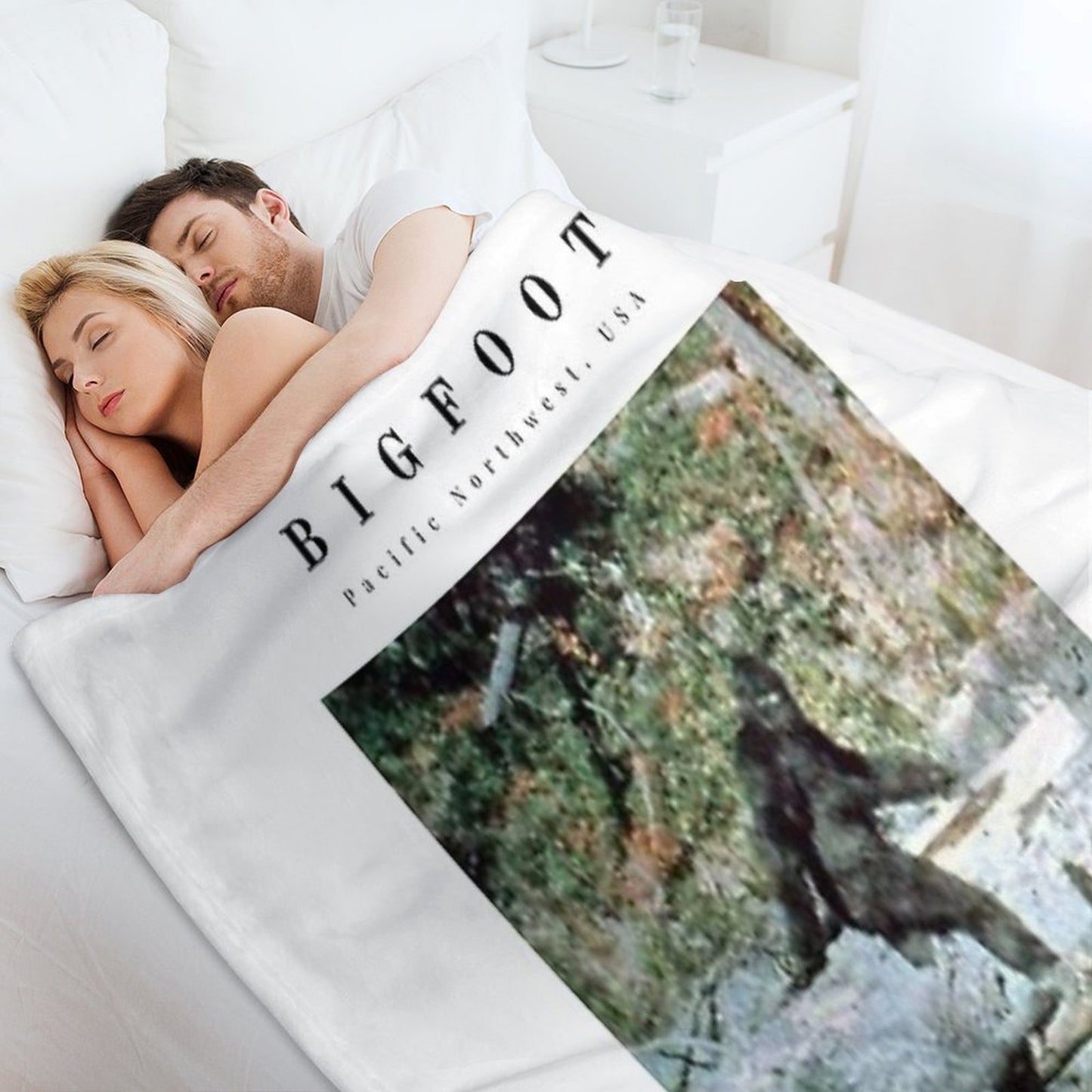 Minimalist Cryptids Bigfoot Eco-conscious Throw Blanket
