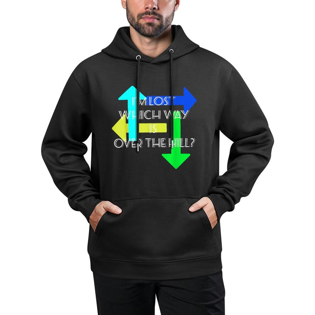 Which Way Is Over The Hill Shirt 40th Birthday Machine Washable Hoodie