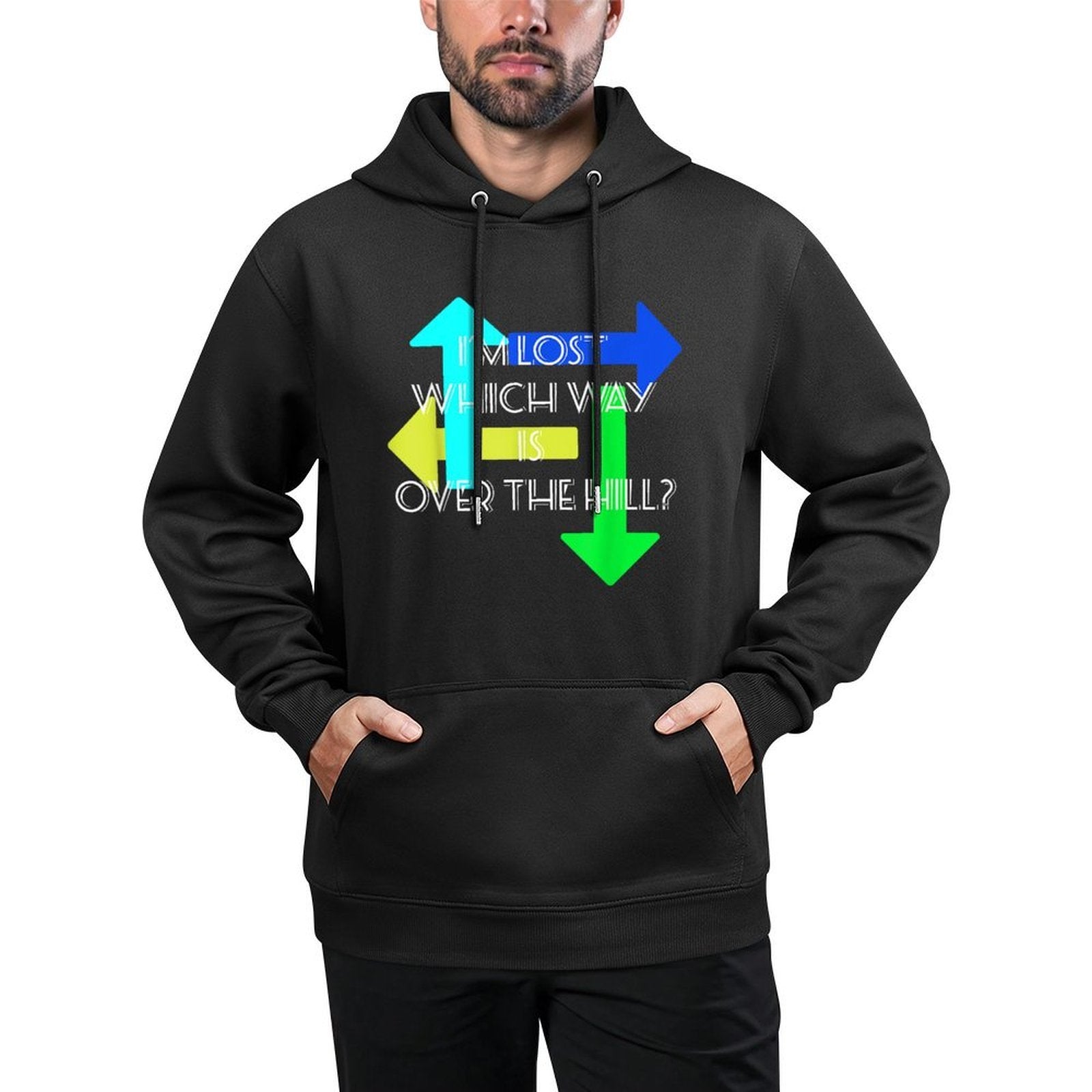 Which Way Is Over The Hill Shirt 40th Birthday Machine Washable Hoodie