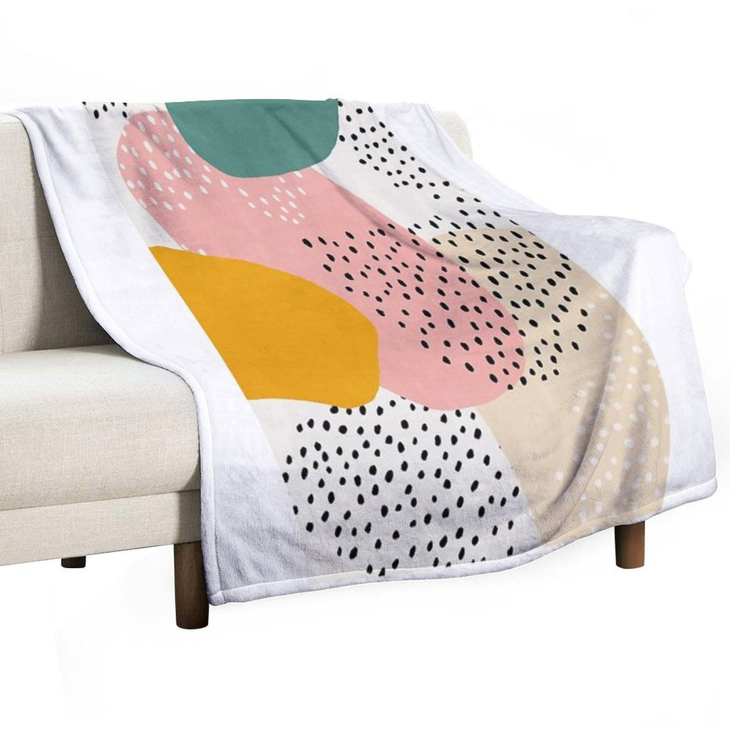 Abstract, Mid Century Modern Kids Wall Art, Nursery Room Lightweight Throw Blanket