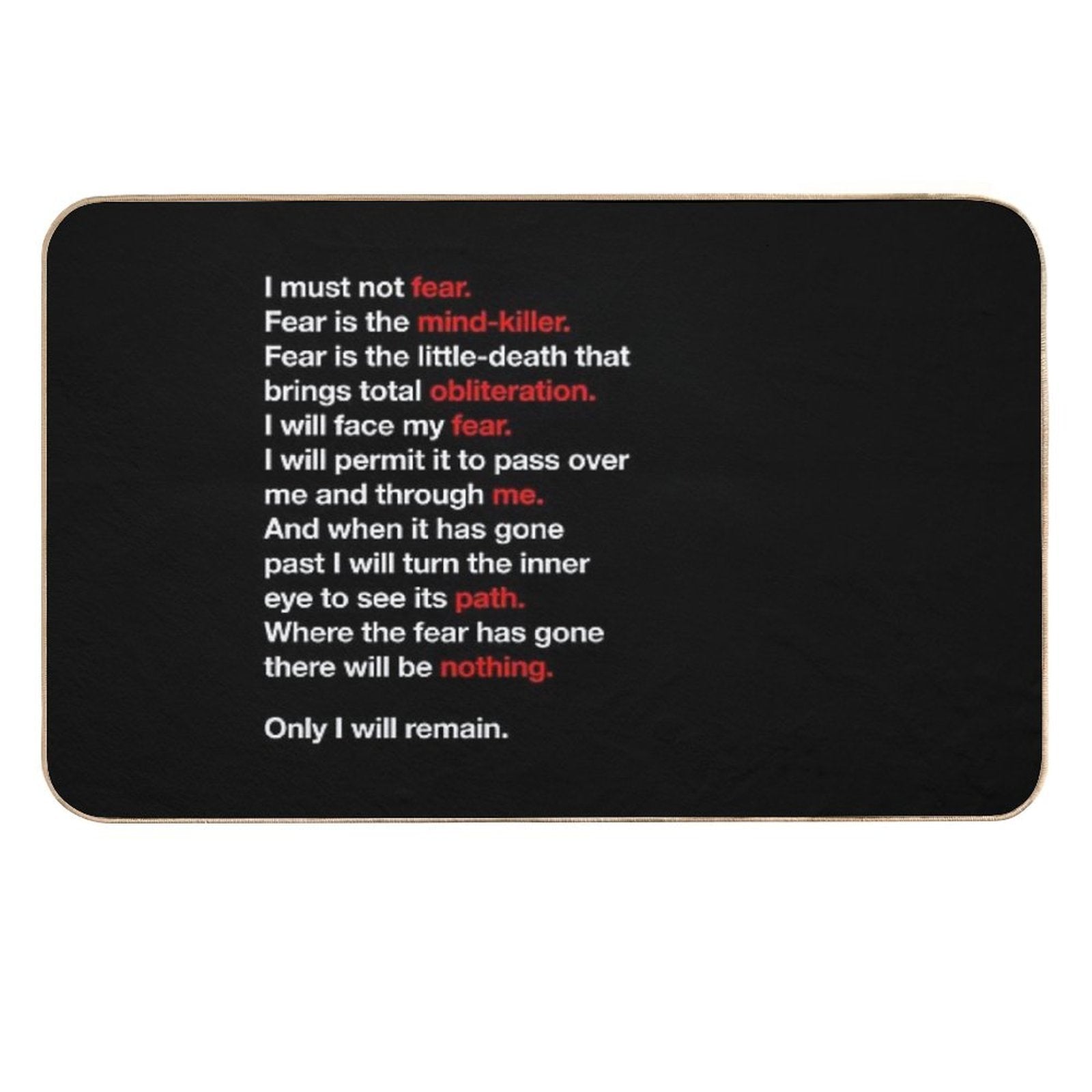 DUNE - Litany Against Fear  Eco-Friendly Bath Mat