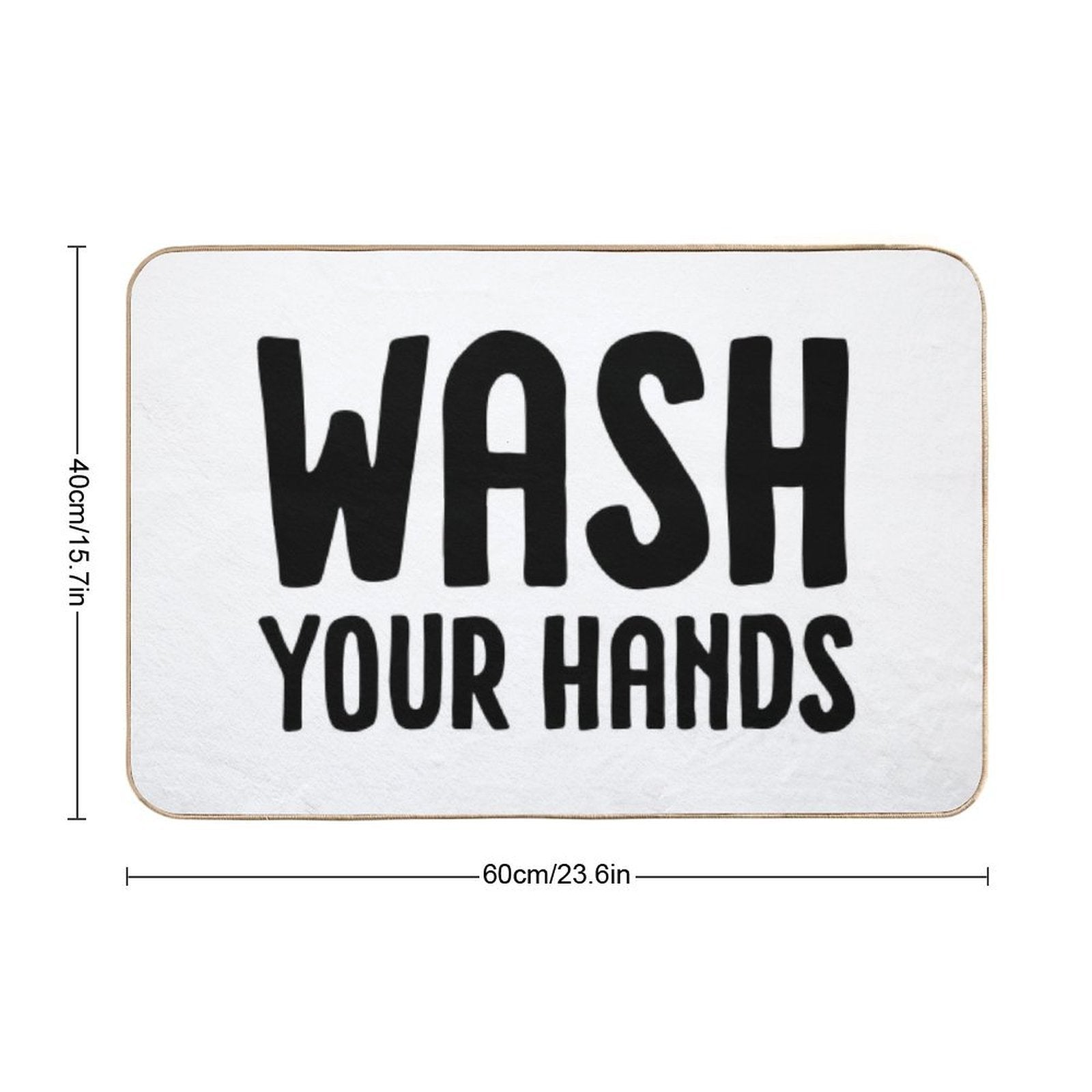 Wash Your Hands - White  Toxin-Free Bath Mat