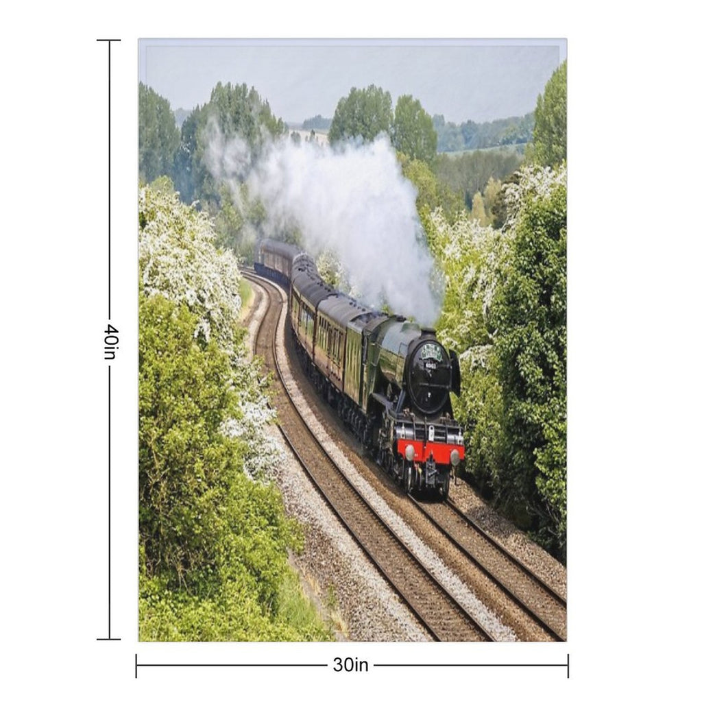 A3 Class 60103 Flying Scotsman Steam Locomotive Wrinkle-free Throw Blanket