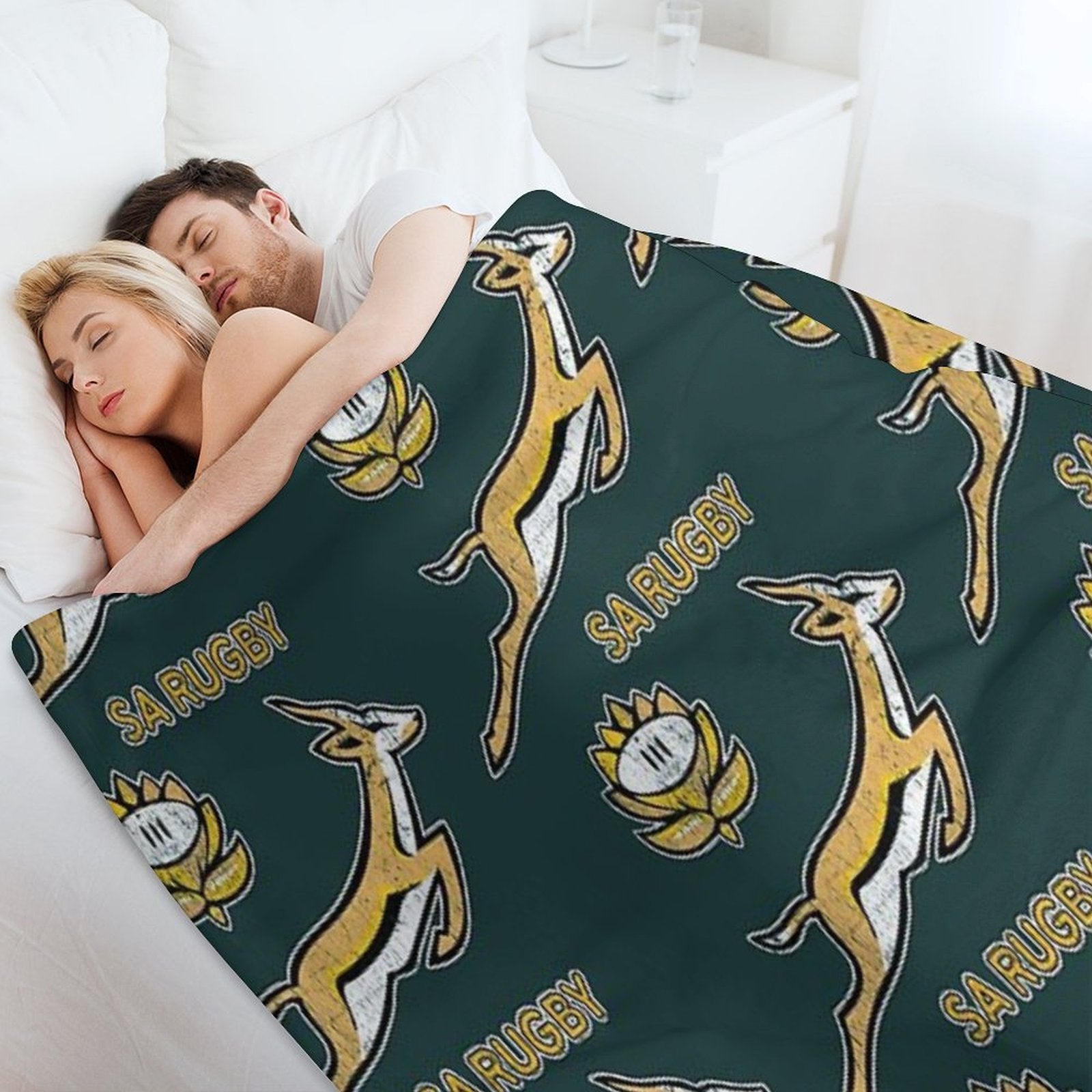 SA Rugby - Vintage Springbok Logo Velvety-soft Throw Blanket
