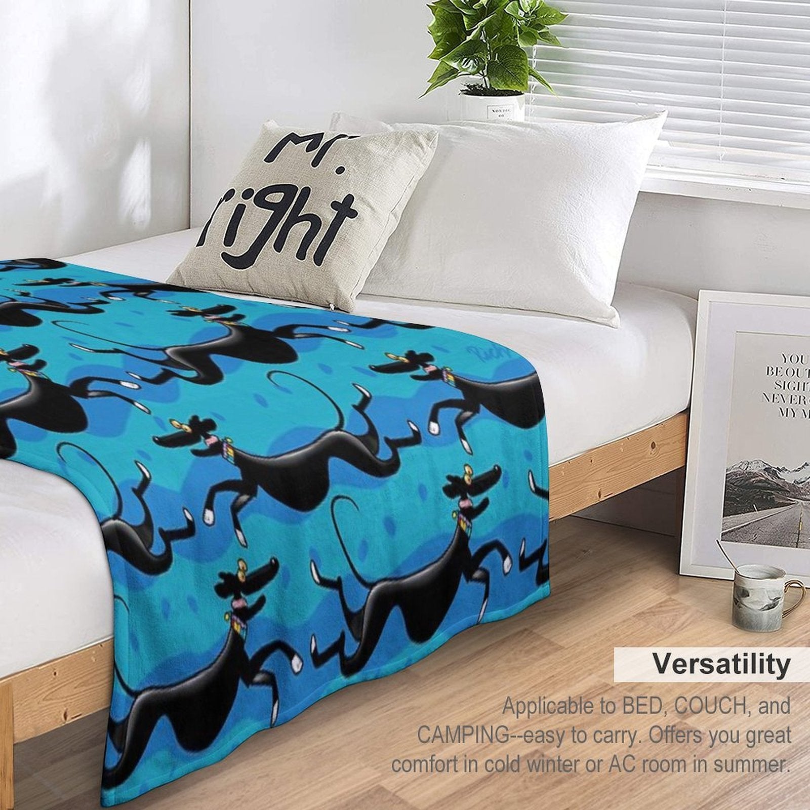 Blue Zoomies Pattern Durable Throw Blanket