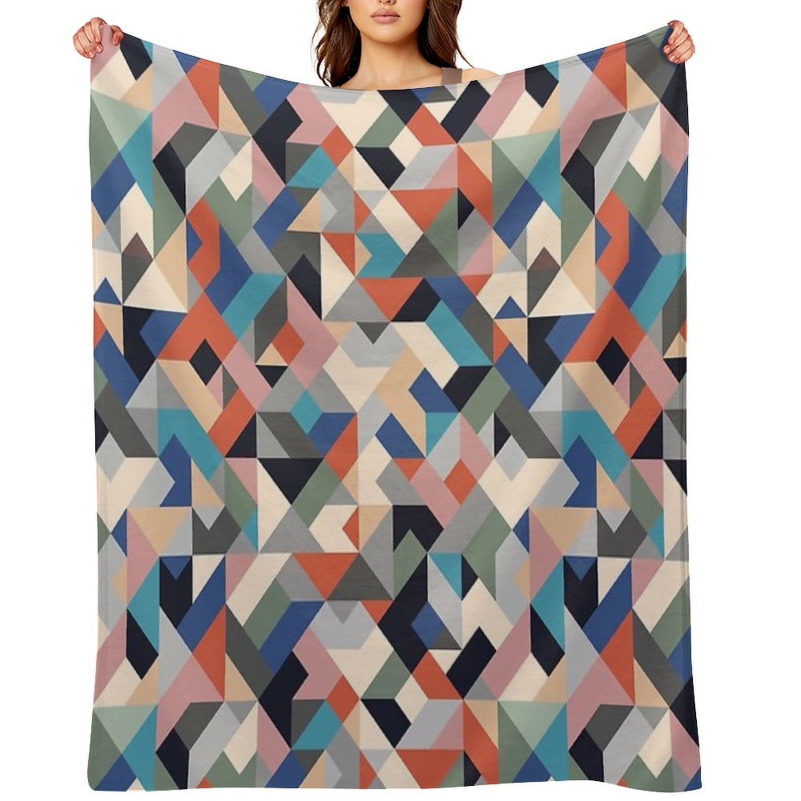 Triangle And Squares Pattern  RoYuMi Durable Throw Blanket