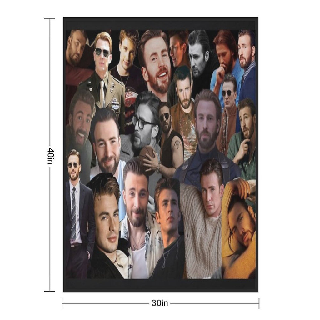 Chris Evans Collage Machine-washable Throw Blanket