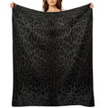 Black Leopard Print Skin Shrink-resistant Throw Blanket