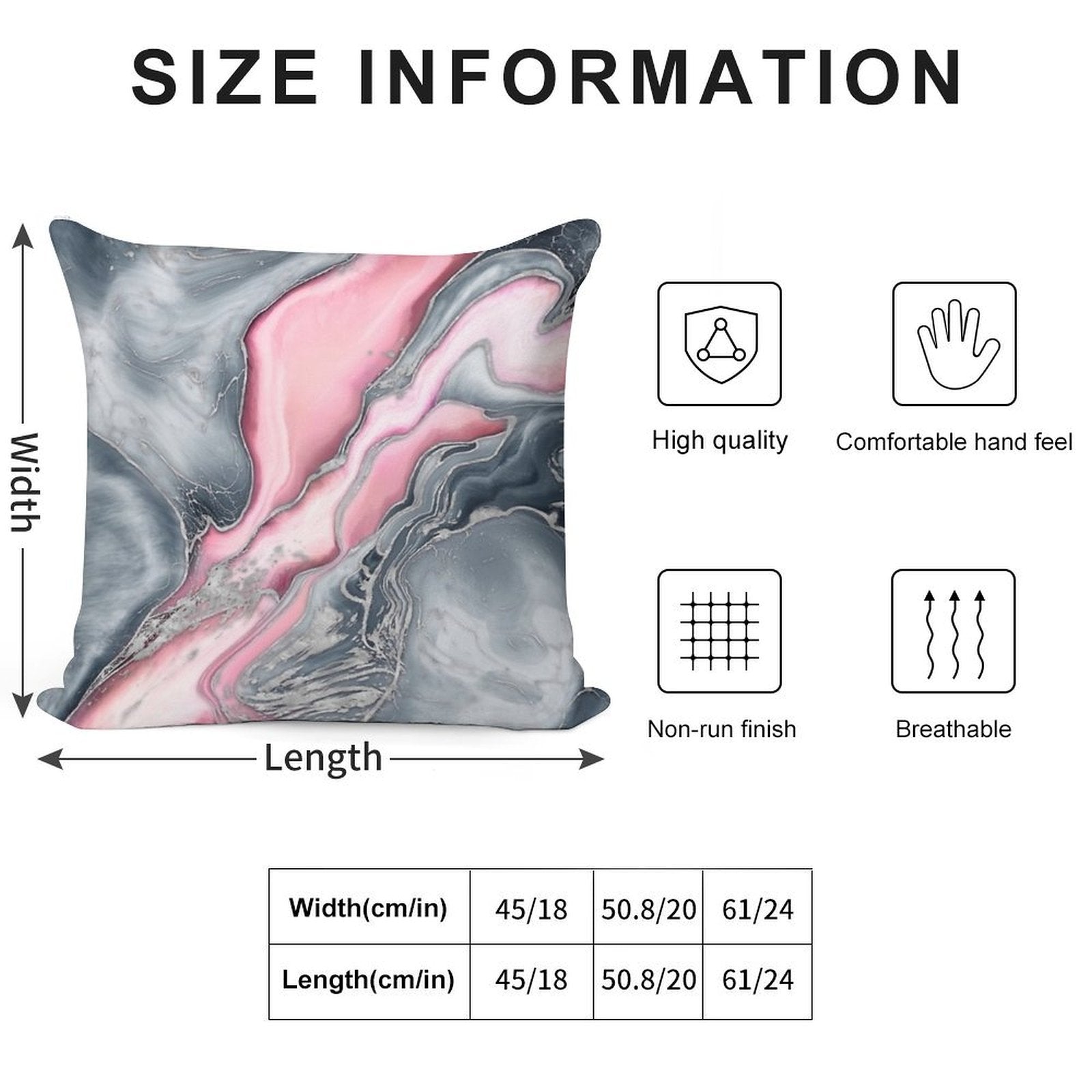 Blush Rose Marble - Pastel Pinks, Grey And Silver Soft Durable Construction Throw Pillow
