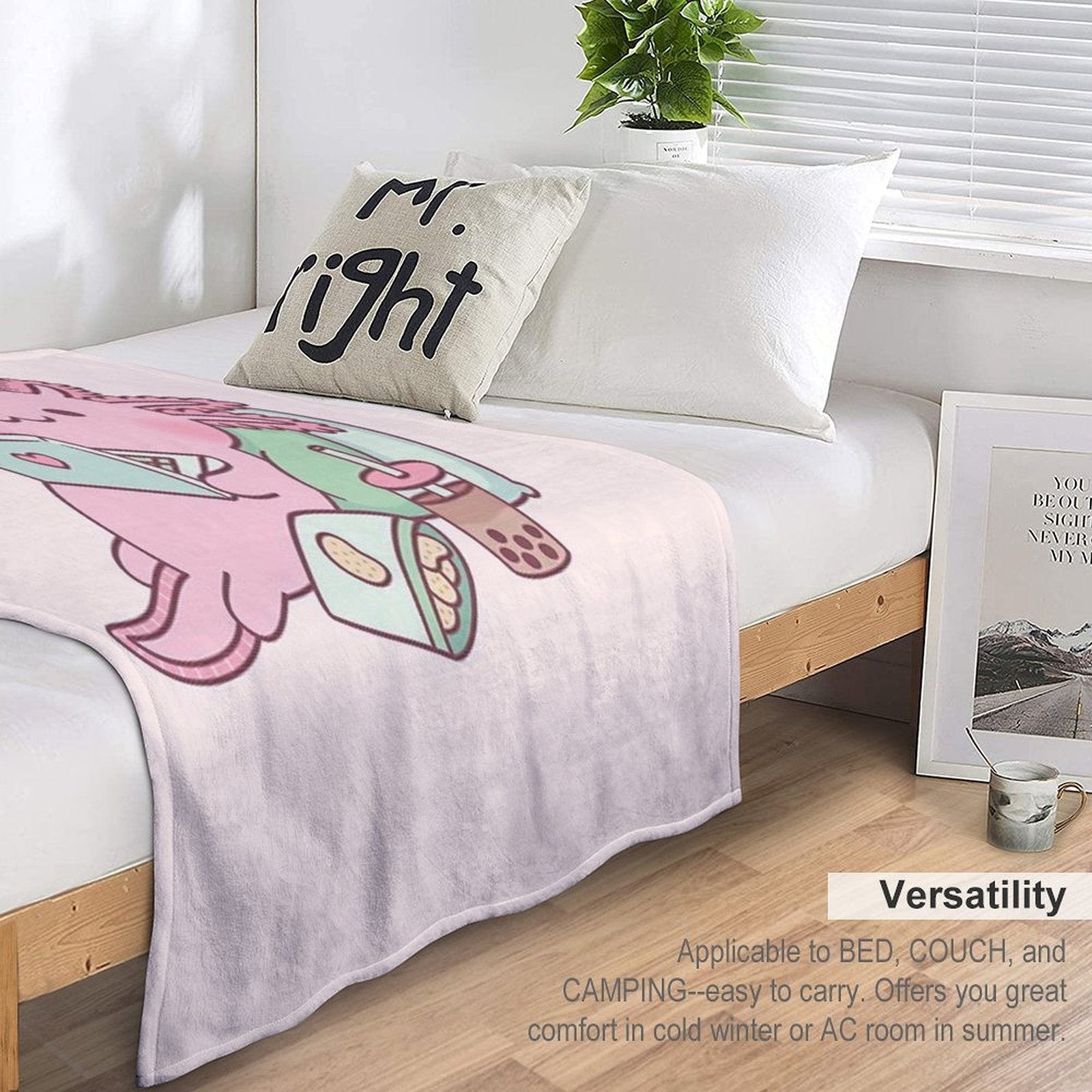 Cute Chilling Axolotl Versatility Throw Blanket