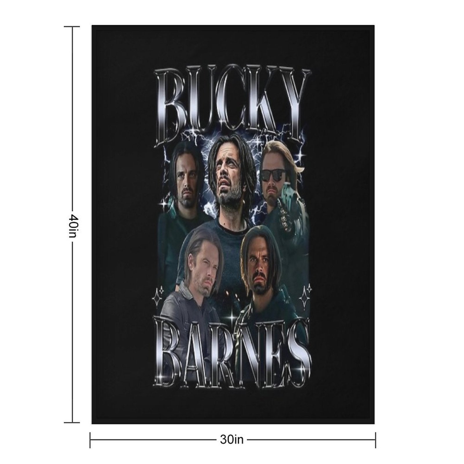 Bucky Barnes Thunderbolts Sebastian Stan Winter Soldier Avengers Superhero Captain America Movies Poster Multi-functional Throw Blanket