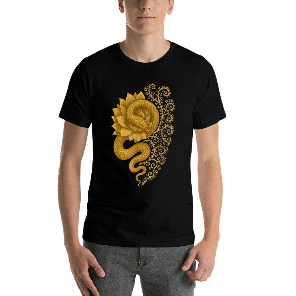 Snake Lotus Fractal Spiral Nature Sacred Pattern  Odor-resistant T-Shirt