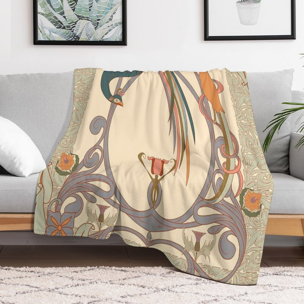 Art Nouveau Quick-dry Throw Blanket