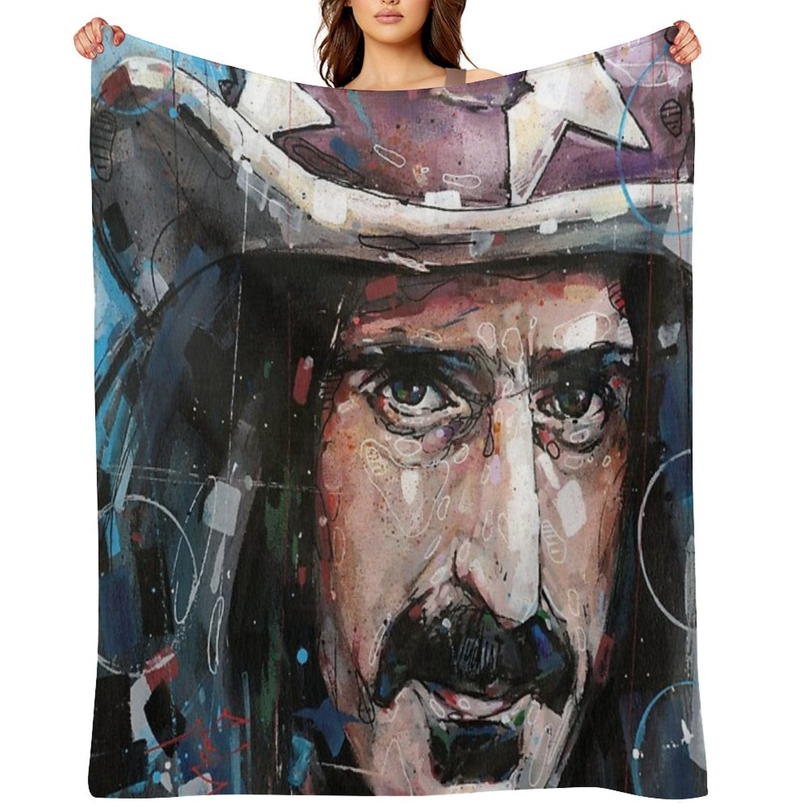 Frank Zappa Painting Eco-conscious Throw Blanket