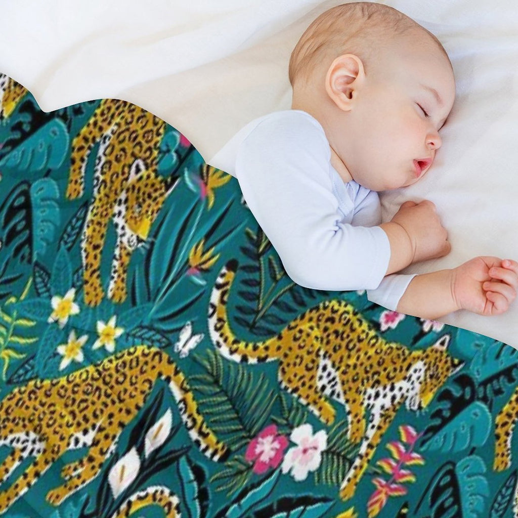 Dancing Jaguar Jungle Wrinkle-free Throw Blanket