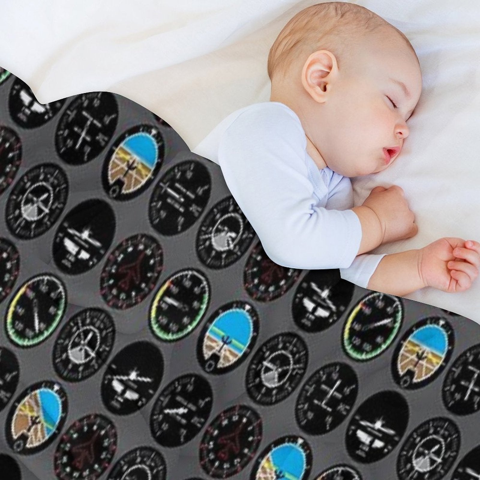 Flight Instruments Anti-pilling Throw Blanket