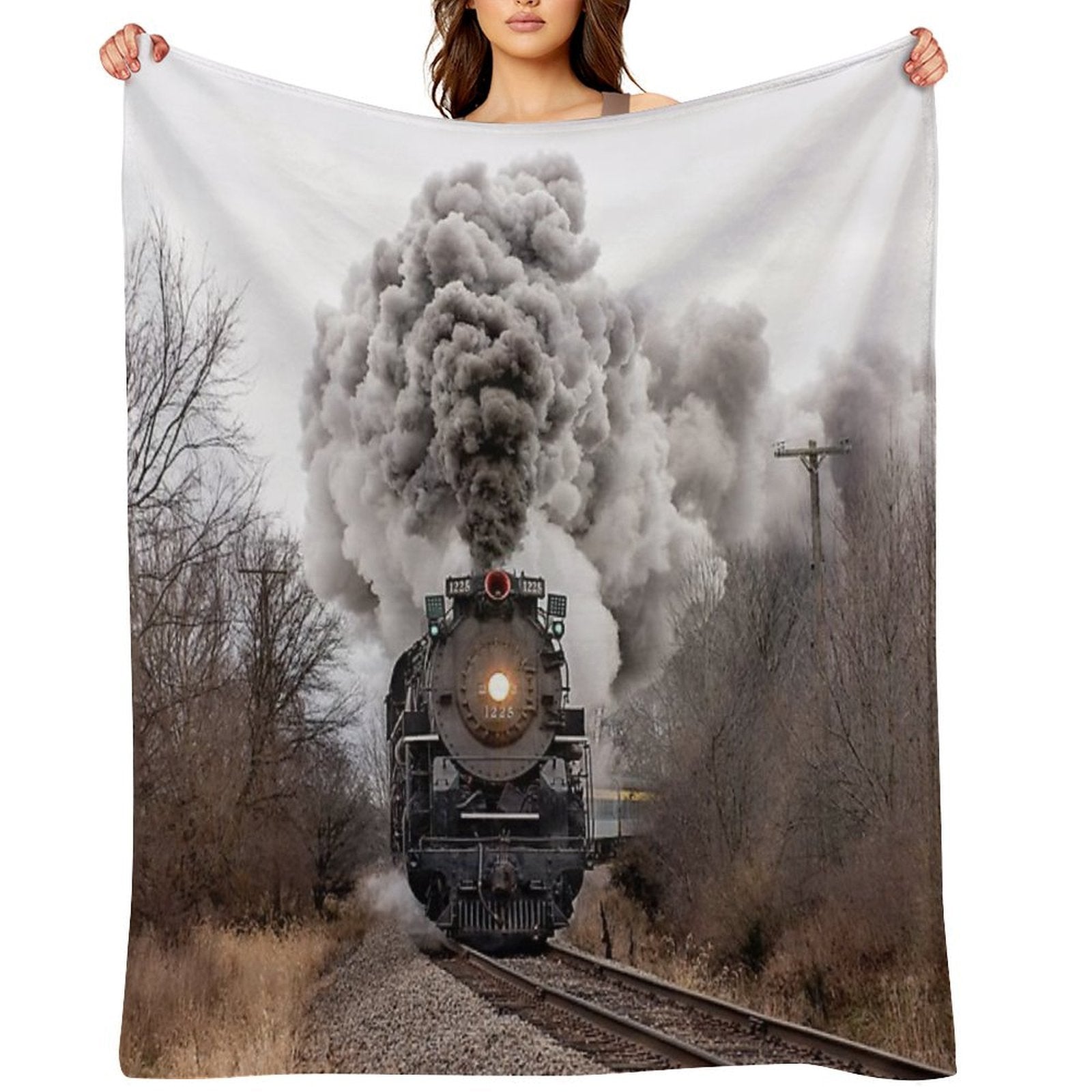 Pere Marquette 1225 Locomotive Compact Throw Blanket