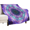 Trippy Purple Space Mandala All-season Throw Blanket